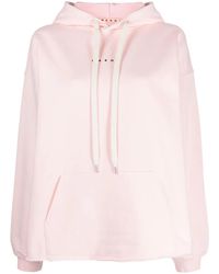 Marni - Cotton Logo-Print Drawstring Hoodie - Lyst