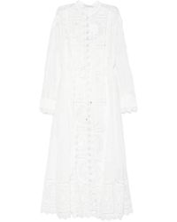 Zimmermann - Midi Aster Embroidered Midi Dress - Lyst