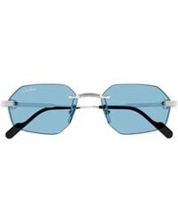 Cartier - Rimless Geometric-Frame Sunglasses - Lyst