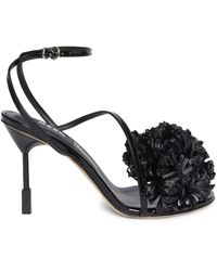 MSGM - Floral-Appliqué Sandals - Lyst