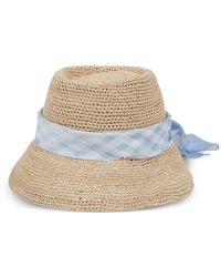 Ermanno Scervino - Gingham-Trim Woven Bucket Hat - Lyst