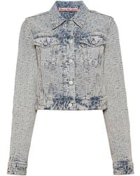 Acne Studios - Monogram Jacquard Denim Jacket, Mujer, Talla - Lyst
