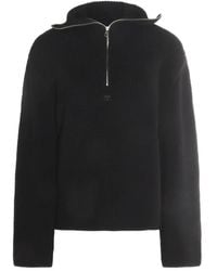 Courreges - Zip-Neck Ribbed Sweater - Lyst