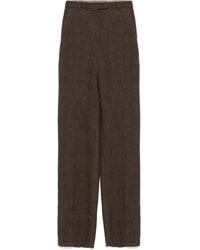 Max Mara - Linen High-Waisted Trousers - Lyst