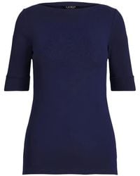 Ralph Lauren - Boat-Neck Elbow-Sleeve T-Shirt - Lyst