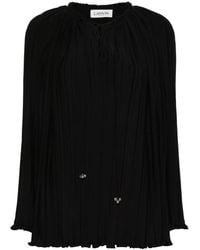 Lanvin - Long-Sleeve Pleated Blouse - Lyst