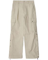 Burberry - Wide-Leg Cotton Cargo Trousers - Lyst