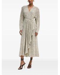 Twinset - Long-Sleeve V-Neck Midi Dress - Lyst