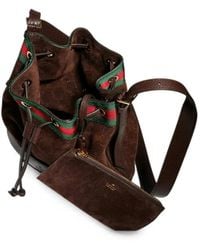 Gucci - Small Venice Web-Stripe Bucket Bag - Lyst