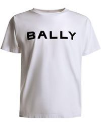 Bally - T-Shirt aus Bio-Baumwolle mit Logo-Print - Lyst