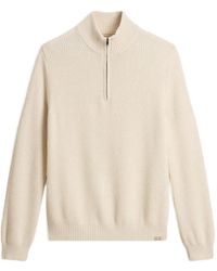 Woolrich - Gerippter Pullover Mit Kurzem Reißverschluss - Lyst