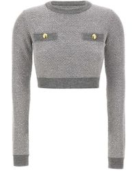 Elisabetta Franchi - Sequinned Knitted Sweater - Lyst