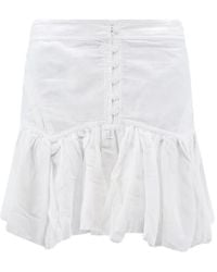 Isabel Marant - Daneen Button-Embellished Ruffled Mini Skirt - Lyst