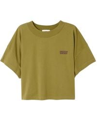 American Vintage - Gixy Katoenen T-Shirt Met Korte Mouwen En Ronde Hals - Lyst