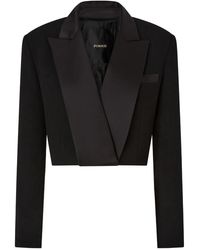 Pinko - Cropped Jacket With Satin Details - Lyst