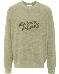Maison Kitsuné - Logo-Embroidered Cotton Jumper - Lyst