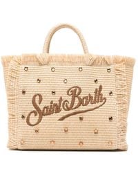 MC2 Saint Barth - Colette Crystal-Embellished Frayed Tote Bag - Lyst