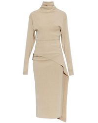 Lanvin - Wool And Cashmere Midi Dress - Lyst