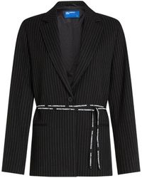 KARL LAGERFELD - Pinstripe Belted Blazer - Lyst