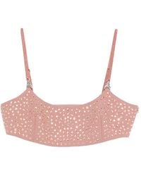 Patrizia Pepe - Rhinestone-Embellished Crop Top - Lyst