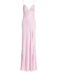 Alberta Ferretti - Satin-Finish Slit-Detail Maxi Dress - Lyst