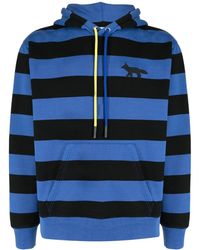 Maison Kitsuné - Stripe-Pattern Jersey Hoodie - Lyst