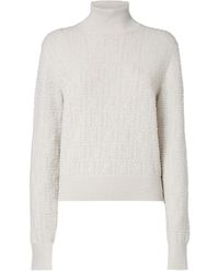 Fendi - Jersey texturizado con cuello alto - Lyst