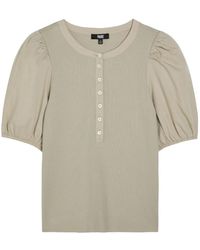 PAIGE - Brandy Puff-Sleeve Buttoned Top - Lyst