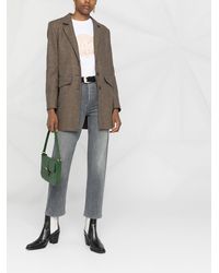 Mother Cropped-Jeans mit hohem Bund - Grau