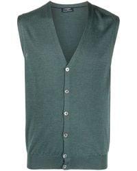 Barba Napoli - Button-Up Virgin Wool Knitted Vest - Lyst