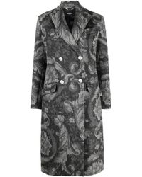 Versace - Barocco Stencil Double-Breasted Coat - Lyst