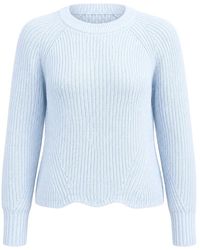 Autumn Cashmere - Scallop-Edge Shaker-Stitch Sweater - Lyst