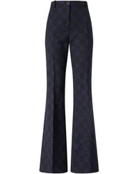 Pinko - Trousers With A Geometric And Floral Motif - Lyst