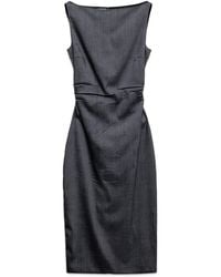 Prada - Abito Midi Con Ruches - Lyst