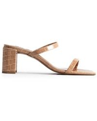 BY FAR - Tanya Embossed Square-Toe Mules - Lyst
