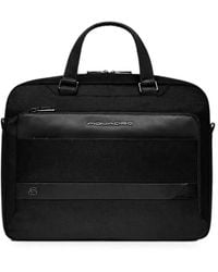 Piquadro - 14-Inch Logo-Plaque Laptop Bag - Lyst