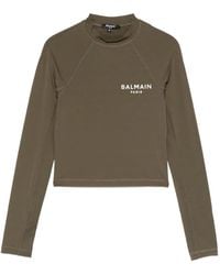 Balmain - Logo-Print Long-Sleeve T-Shirt - Lyst