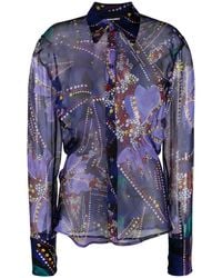 DSquared² - Floral Print Semi-Sheer Shirt - Lyst