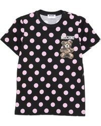 Moschino - Polka-Dot Teddy-Print T-Shirt - Lyst