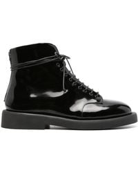 Marsèll - 40Mm Gommello Patent-Finish Lace-Up Biker Boots - Lyst