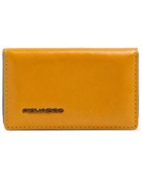 Piquadro - Logo-Plaque Leather Business Card Holder - Lyst