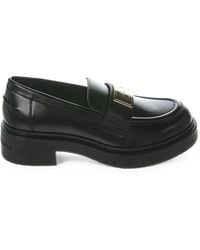 ARMANI EXCHANGE - Logo-Plaque Chunky-Sole Loafers - Lyst