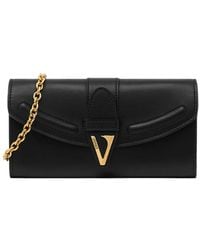 Versace - V-Logo Chain Clutch Bag - Lyst