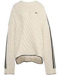 adidas - Cable-Knit Side-Stripe Sweater - Lyst