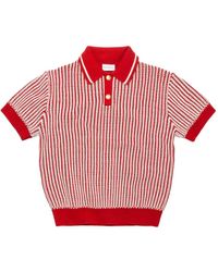 Drole de Monsieur - Striped Knitted Polo Shirt - Lyst