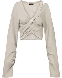Elena Velez - レザートリム トップ - Lyst