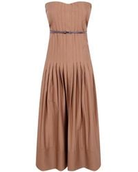 Semicouture - Belted Pleated Dress - Lyst
