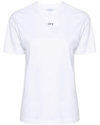 Off-White c/o Virgil Abloh - Off- Diag-Stripe Cotton T-Shirt - Lyst