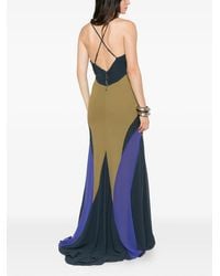 Patrizia Pepe - Colourblock Pleated-Detail Maxi Dress - Lyst