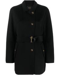 Maje - Belted Tweed Coat - Lyst